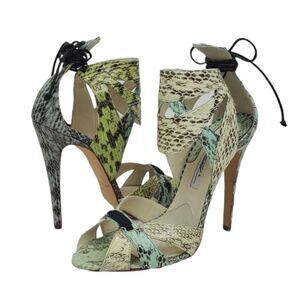 MISMATCHED Brian Atwood Uma Snakeskin Multicolored High Heels Sandals SH-034